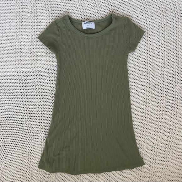 Old Navy Green Ribbed Girl's Dress Size Small (6-7) - Picture 1 of 4